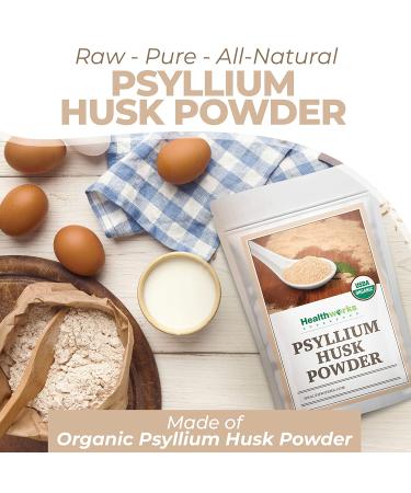 Healthworks Organic Psyllium Husk Powder - 16oz | Raw, Vegan, Non-GMO, Keto | Indian Ground Fiber Supplement - Buy Online on GoSupps.com
