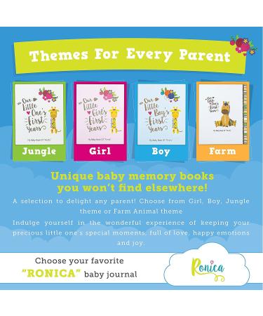 Ronica Memory Book for Baby Girl - Photo Album & Scrapbook | Keepsake for New Parents - Giraffe Design - Buy Online on GoSupps.com
