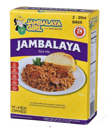 Jambalaya Girl - Jambalaya Rice Mix, "Party Size" (20 oz Bags - 2 in One Pack) | Easy Dinner Mix from New Orleans | Fully Blended | More Real Vegetables | More Flavor, Less Heat 1
