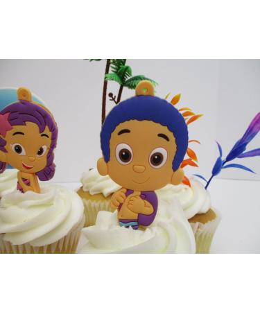 Bubble Guppies Birthday Cake Cupcake Topper Set Featuring Characters from Bubble Guppies and Themed Decorative Accessories - Buy Online on GoSupps.com