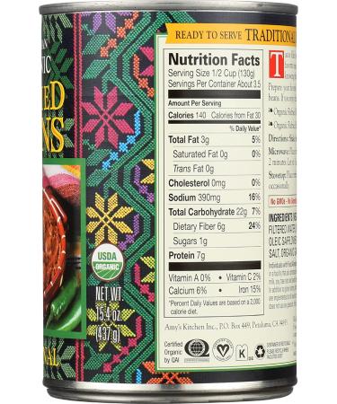 Organic Amy's Gluten-Free Traditional Bean Refried - Buy Now - Buy Online on GoSupps.com