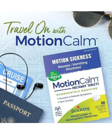 Boiron MotionCalm Relief for Nausea, Vomiting, Dizziness | Non-Drowsy | 60 Count - Travel, Rides, Video Games - Pack of 1 - Buy Online on GoSupps.com