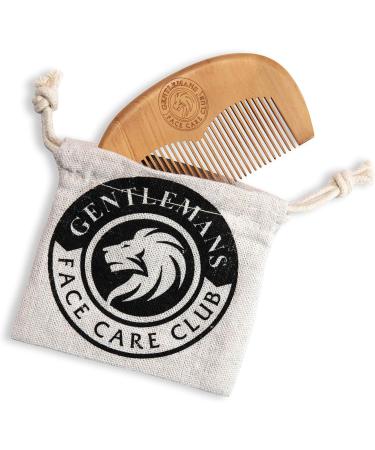 Gentlemans Face Care Club Vegan Friendly Beard Comb - Handmade Wooden Comb for Snag Free Moustache and Beard Care - Pocket Size with FREE Storage Bag - Ideal for Beard Oil or Wax - Buy Online on GoSupps.com