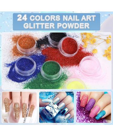 Curkey Acrylic Nail Kit - 24 Glitter Colors Powder Liquid Monomer Set for Professional Nails - Beginner's Acrylic Art Starter Kit - Buy Online on GoSupps.com