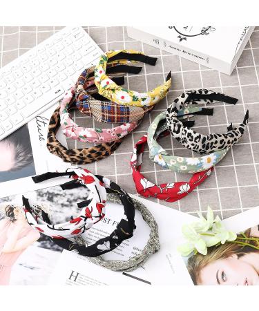 OTIANNAY Wide Knotted Headbands - 10 PCS Anti-slip Boho Cross Knot Hair Bands | Fashion Floral Hair Accessories for Women and Girls - Buy Online on GoSupps.com