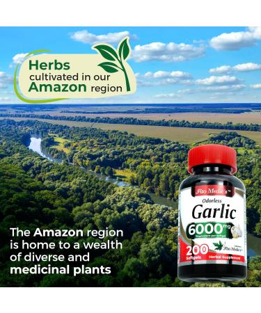 Organic Garlic Pills 6000 mg | Odorless Garlic Softgels - 200 Capsules for Ultra High Absorption | Premium Garlic Supplements - Buy Online on GoSupps.com