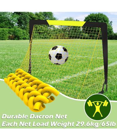 Pop Up Foldable Soccer Goal Net 3x2.2 FT - Black+Yellow | Backyard Soccer Net - Buy Online on GoSupps.com