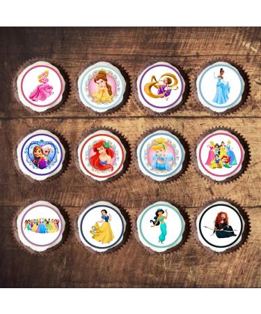 PRECUT Princess Cupcake Toppers Princess Theme Edible Cake Toppers Edible Princess Party Decorations Princess Cake Toppers Princess Cupcake Decorations (Pack of 12) - Buy Online on GoSupps.com