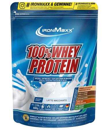 Ironmaxx 100% whey protein powder - latte macchiato 500g bag |Suck -reduced water -soluble protein powder from whey protein |many different flavors