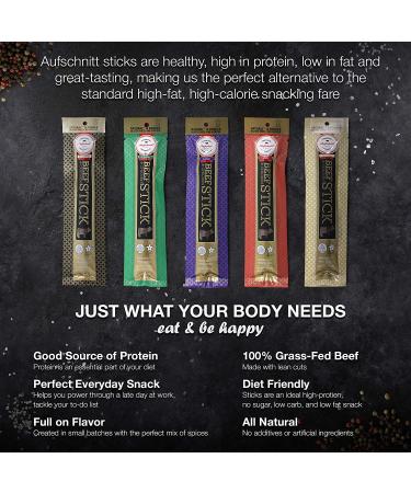 Aufschnitt All Natural Kosher Gluten Free Beef and Chicken Sticks Variety Pack - 1 oz 10 Pack, No Nitrates, Star-K Certified Kosher - Buy Online on GoSupps.com
