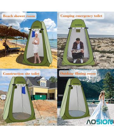 Portable Changing Room & Shower Tent for Camping & Hiking | AOSION Privacy Shelter with Carrying Bag | Green - Buy Online on GoSupps.com