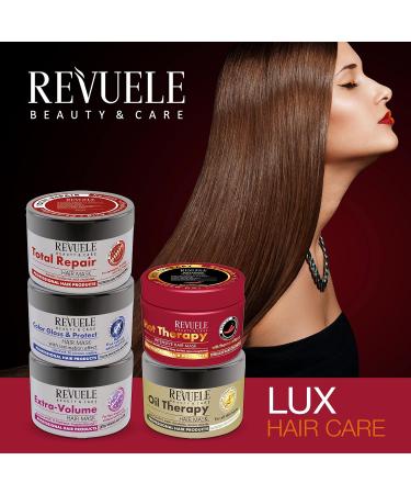 Revuele Haarmask Oil Therapy 500ml - Professional Hair Treatment with Argan Macadamia Coconut & Shea Oil for Strengthening Shine & Nutrition - Buy Online on GoSupps.com