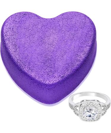 Size 5 Cosmic Love Heart Bath Bomb with Jewelry | USA-Made Skin Moisturizing Fizzie | Purple | 1 Count - Buy Online on GoSupps.com