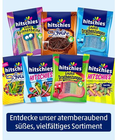 Hitschies Softi SOUR Brizzl Mix - Gluten-Free Acid Kaubonbons with Strawberry Apple Orange & Cola - 8 x 1000g | Halal International Shipping - Buy Online on GoSupps.com