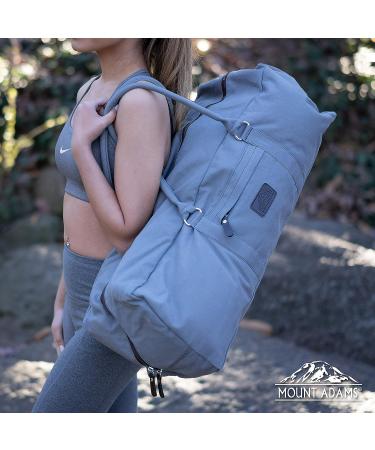 Mount Adams XL Yoga Mat Bag - Extra Large Fitness Carrier for Exercise Mat, Block, Straps, and Blanket - Canvas Gym Duffle Bag in Gray - Buy Online on GoSupps.com