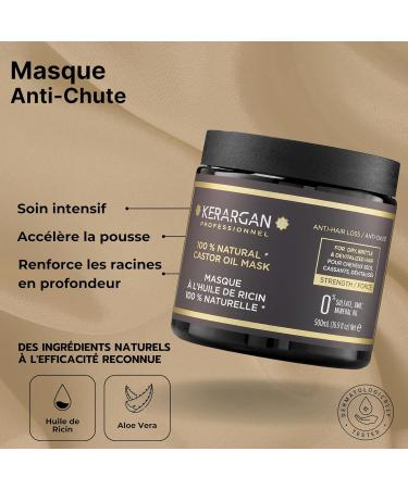 Kerargan - Anti-Hair Loss Duo Mask and Serum with Castor Oil for Dry Brittle and Devitalized Hair - Strengthens and Promotes Growth - Sulfate Mineral Oil and GMO Free - 500ml + 100ml - Buy Online on GoSupps.com