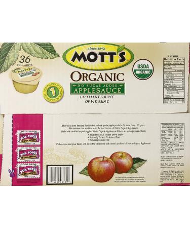 Mott's Organic No Sugar Added Apple Sauce 3.9oz - 36 Count | Buy Online - Buy Online on GoSupps.com