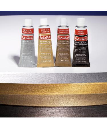 AMACO Rub n Buff Wax Metallic Finish 4 Color Kit - Antique Gold, Silver Leaf, Gold Leaf, Ebony - 15ml Tubes - Gilding Wax for Furniture Finishing and Restoration - Buy Online on GoSupps.com