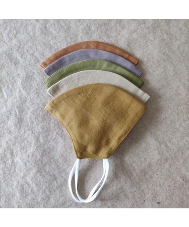 Cotton Linen - Anti-Pollution Face Mask 3 Layered Face Mask - Adjustable Washable Reusable (Mud & Leaves)