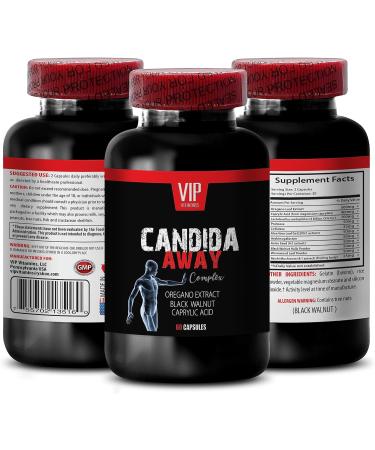 Candida Away Complex - Black Walnut Extract, Aloe Vera, Caprylic Acid Immune Booster - 180 Capsules - Buy Online on GoSupps.com