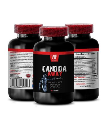 Wormwood digestive support - CANDIDA AWAY COMPLEX - Black Walnut Hulls candida supplement for women Aloe Vera digestive system L.Acidophilus candida away complex 1 Bottle 60 Capsules