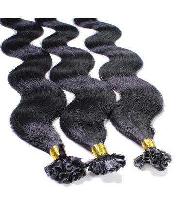 Buy Hair2Heart Real Hair Bonding Extensions - Wavy 50 Strands 1g 50cm 2/0 Black | International Shipping Available - Buy Online on GoSupps.com