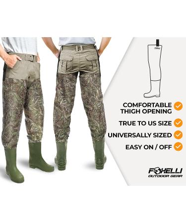 Foxelli Hip Waders  Waterproof Camo Hip Waders for Men & Women with Boots Lightweight Wading Hip Boots for Fishing & Hunting 11 - Buy Online on GoSupps.com