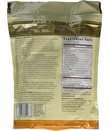 Spectrum Essentials Organic Ground Flaxseed 14 oz (Pack of 2) - 28 oz Total - Buy Online on GoSupps.com