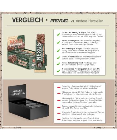Buy Vegan Double Choco Crispy Protein Bars - 30% Protein Low Calorie High Fiber - 12x30g Nexus Protein Pack - Buy Online on GoSupps.com