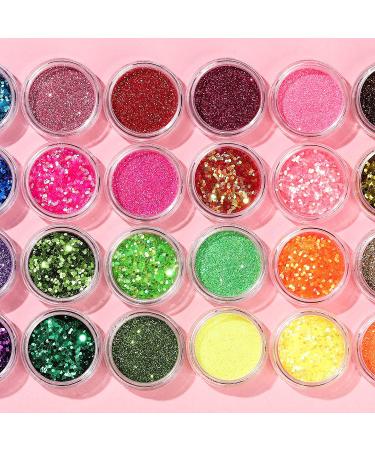NICOLE DIARY 48 Colors Chunky Glitter & Sequins Set for Nail Art, Festivals & Cosmetics - Fine Glitter for Face, Body, Eyes - Buy Online on GoSupps.com