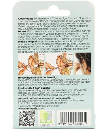 REMOS Stainless Steel Ear Loop & Spoon - Effective Ear Wax Removal Tool (Green) | International Shipping Available - Buy Online on GoSupps.com