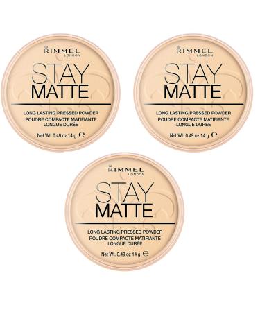 (3 Pack) RIMMEL LONDON Stay Matte Long Lasting Pressed Powder Transparent
