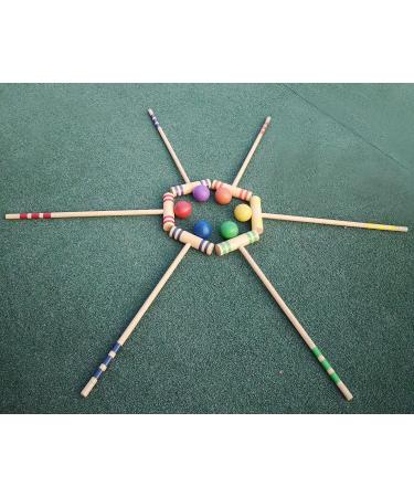 Tuahoo 28 Six-Player Croquet Set with Wooden Mallets - Outdoor Game for Adults, Families, and Kids | Giant Yard Game for Tailgate, Lawn, Backyard, and Park - Buy Online on GoSupps.com