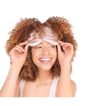 Kitsch Satin Cooling Sleep Eye Mask for Women - Gentle Sleep Mask for Lash Extensions & Brows - Premium Blindfold in Blush - Buy Online on GoSupps.com