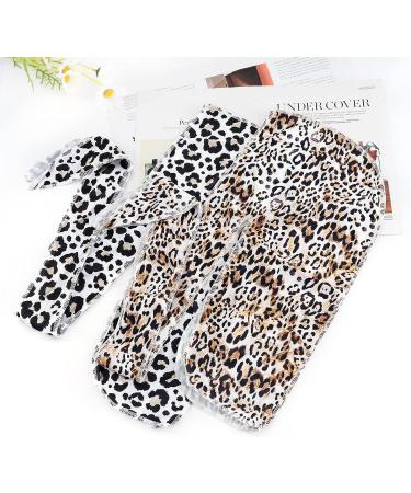 Urieo Leopard Silk Durag Cap Set - 360 Wave Long Tail Headwraps for Men and Women (2 Pack) - Buy Online on GoSupps.com