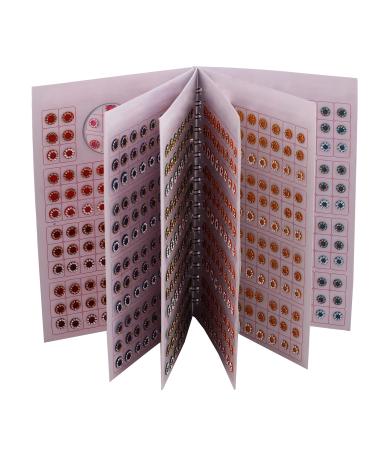 VAMA Round Multicolour Forehead Sticker Kumkum Golden & White Crystal Rhinestone Indian Bindi Book for Women & Girls (Bindi Booklet Stone - 948 Bindis)