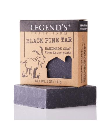 Legend's Creek Farm Goat Milk Soap  Moisturizing Cleansing Bar for Hands and Body  Creamy Lather and Nourishing  Gentle For Sensitive Skin  Handmade in USA (Black Pine Tar  Single) Black Pine Tar 5 Ounce (Pack of 1)