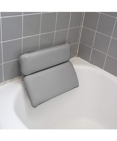 BINO Non-Slip Cushioned Bath Pillow - Silver, Spa Neck and Back Support, Tub Accessory Set with Suction Cups - Buy Online on GoSupps.com