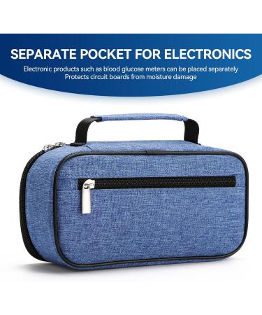 Gelozid Insulin Cooler Travel Case | Insulated Diabetic Medication Organizer Bag with Ice Packs - Blue - Buy Online on GoSupps.com
