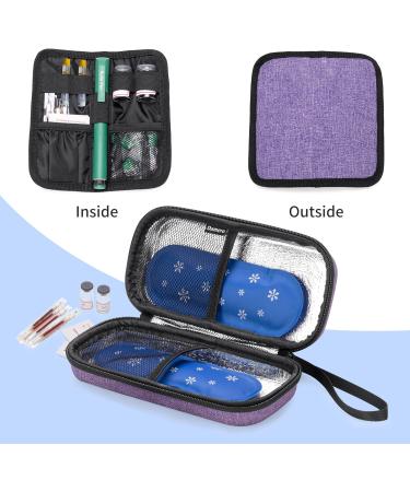 Damero Insulin Cooler Travel Case with Ice Packs and Folding Pouch - Purple - Buy Online on GoSupps.com