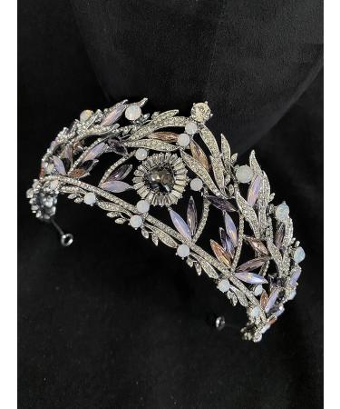 Crystal Purple Leaf Tiaras and Crowns for Women - Perfect for Wedding, Birthday, Halloween, Prom - Buy Online on GoSupps.com