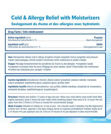 Otrivin Cold and Allergy Measured Dose Pump with Moisturizer 20ml 30 mL Moisture - Buy Online on GoSupps.com