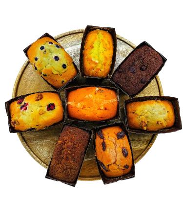 The Baking Institute's Gourmet Fresh Baked Breakfast Bread Loafs - 4 oz - 8 Pack Bold Variety Mix Assortment - Individually Wrapped Desserts in Assorted Flavors - Banana  Blueberry  Cranberry Walnut  Lemon  Carrot  Orange  Chocolate Chip Date  Strawberry  - Buy Online on GoSupps.com