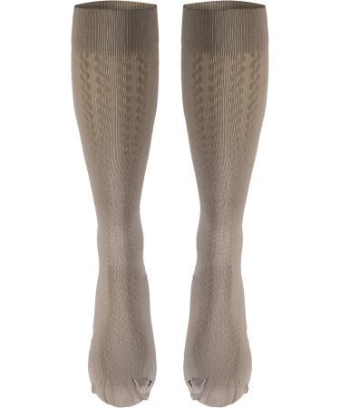 Truform Compression Socks for Women - 15-20 mmHg Knee High Tan Cable Knit (Pack of 2) - Large Women's Dress Socks - Buy Online on GoSupps.com