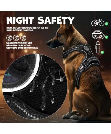Lovpet No-Pull Dog Harness for Large Dogs | Breathable & Soft Reflective Design | Adjustable with Handle | Includes Bag Rolls | Black - Buy Online on GoSupps.com