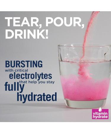 Vitamin Hydrate Electrolyte Powder Mix - Super Hydration Boost Stamina & Fight Fatigue | Sugar-Free Berry Splash - 10 Stick Packs - Buy Online on GoSupps.com