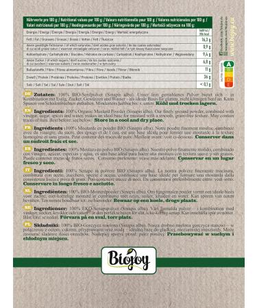 Biojoy Organic Mustard Powder (500 g) Ground Mustard Seeds No Additives (Sinapis alba) - Buy Online on GoSupps.com