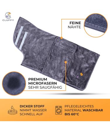 Cluffy Premium Dog Bathrobe - Ultra-Absorbent Summer Dog Clothing & Accessories | Improved Velcro Fastener (L) - Buy Online on GoSupps.com