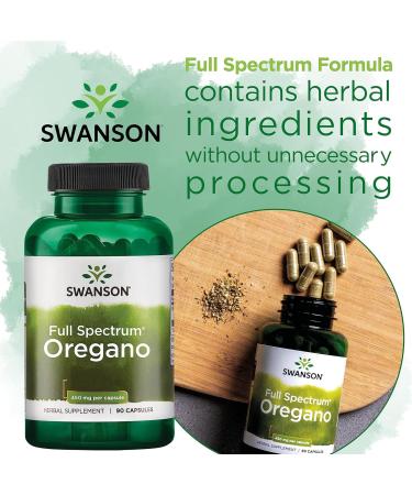 Swanson Full Spectrum Oregano 450mg 90 Capsules - High Strength, Laboratory Tested, Non-GMO - Soy Free, Gluten Free - Buy Online on GoSupps.com
