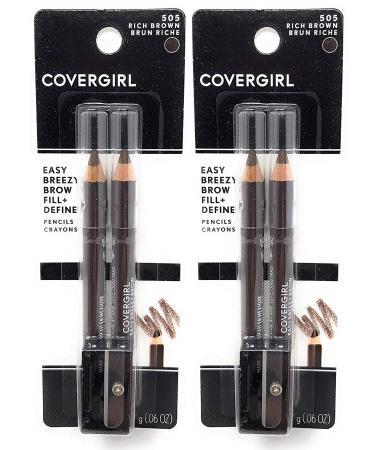 CoverGirl Brow & Eye Makers Brow Shaper & Eyeliner Midnight Brown 505.06 oz (Pack of 2)